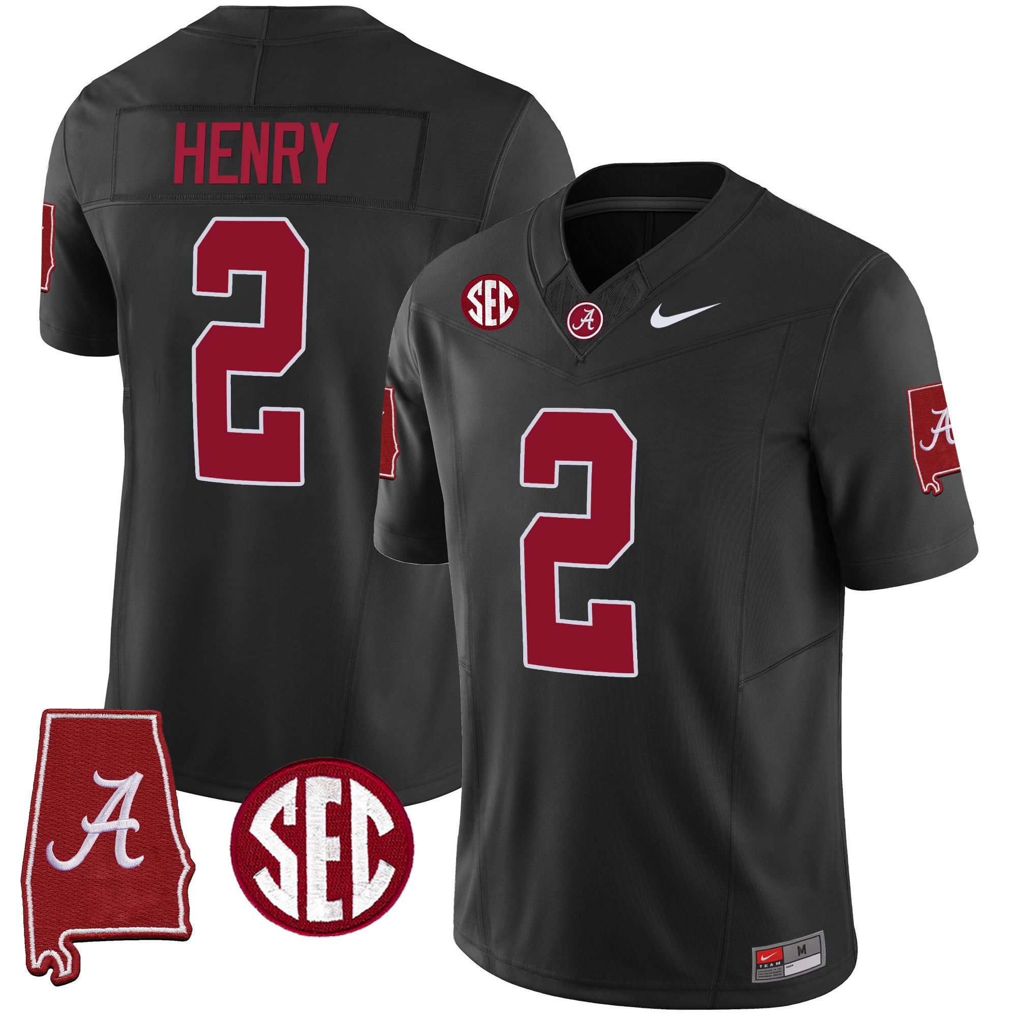Men Alabama Crimson Tide #2 Henry Black 2024 Nike Vapor Limited NCAA Jersey